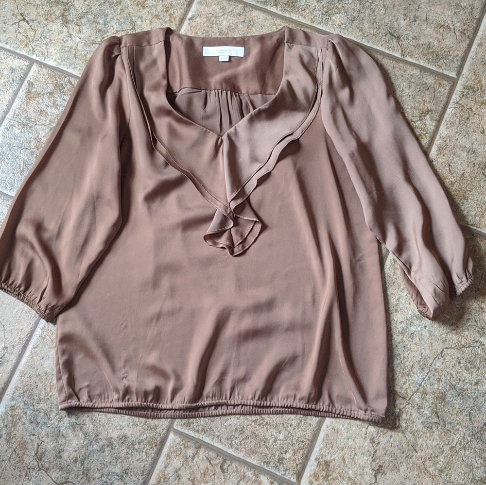 Loft ruffle top